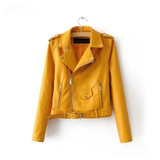Vintage Black PU Leather Jacket Outerwear
