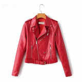 Vintage Black PU Leather Jacket Outerwear