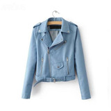Vintage Black PU Leather Jacket Outerwear