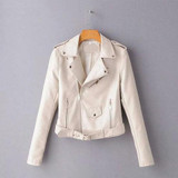 Vintage Black PU Leather Jacket Outerwear