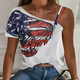 Sexy Off Shoulder Halter Shirt Blouse Summer Women Short Sleeve Tops