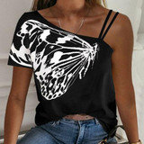 Sexy Off Shoulder Halter Shirt Blouse Summer Women Short Sleeve Tops