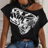 Sexy Off Shoulder Halter Shirt Blouse Summer Women Short Sleeve Tops