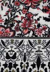 Tribal Bohemian Floral Print Adjustable Neck Summer Shift Dress