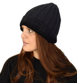 Unisex Thick Knitted Double Layer Fleece Lined Winter Beanie Hat Cap
