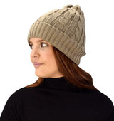 Double Layer Fleece Lined Unisex Cable Knit Winter Beanie Hat Cap