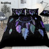 Colorful Vibrant Feathers Dreamcatcher Bedding Set