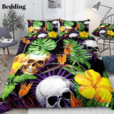Palm Leaves Skull Bedding Set