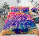 Boho Lotus Flower Geometric Bedding Set