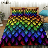 Dragon Scales Luxury Rainbow Bedding Set