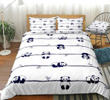 Cute Little Panda in Different Poses Bedding Set