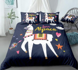 White Alpaca Cartoon Animal Bedding Set
