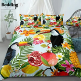 Pomegranate Lemon Orange Leaves Bedding Set