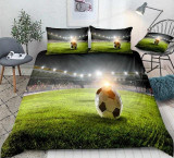 3D Football on Green Field Bedding Set