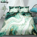 Green Gold Luxury Marble Bedding Set