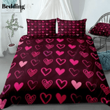 Red Hearts Romantic Love Bedding Set