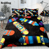 Colorful Skateboard Bedding Set