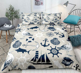 Compass Shell Sailboat Bedding Set
