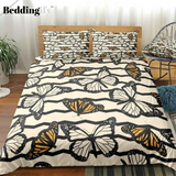 White Yellow Butterfly Bedding Set