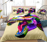 Colorful T-Rex Bedding Set