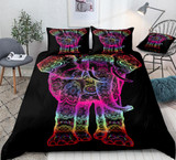 Colorful Boho Elephant Mandala Bedding Set
