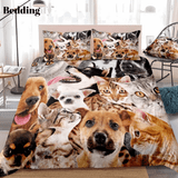 Lovely Cats and Dogs Bedding Set