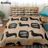 Cartoon Sausage Dog Bedding Set