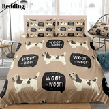 Cartoon Braque Dog Brown Bedding Set