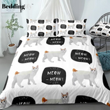 Bobtail White Cats Bedding Set