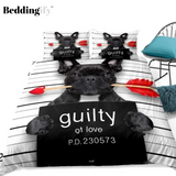 Black Bulldog Bedding Set