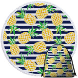 Nautical Pineapple Round Beach Towel Set