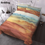 Sunset Yellow Mountain Landscape Bedding Set