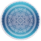 Mandala Blues Round Beach Towel Set