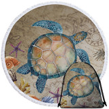 The Original Turtle Island Round Beach Towel Set