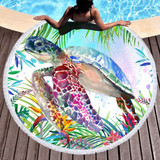 The Original Tropical Sea Turtle Round Beach Towel Set