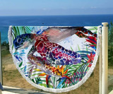 The Original Tropical Sea Turtle Round Beach Towel Set