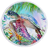 The Original Tropical Sea Turtle Round Beach Towel Set