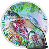 The Original Tropical Sea Turtle Round Beach Towel Set