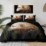 Yin and Yang Wolves Black by JoJoesArt Bedding Set