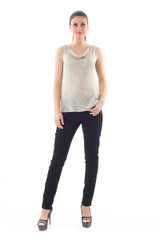 Cowl Neck Sequin Detail Top