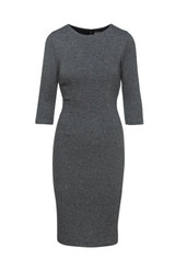 Grey Fitted Knit Dress