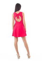 Bow Detail Skater Dress Red