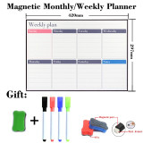 Magnetic Weekly Monthly Planner Table Dry Erase Whiteboard Fridge Sticker Bulletin Board 297MM*420MM Size Gift 4 Pen 1 Eraser