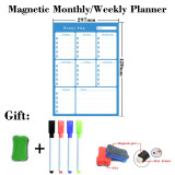 Magnetic Weekly Monthly Planner Table Dry Erase Whiteboard Fridge Sticker Bulletin Board 297MM*420MM Size Gift 4 Pen 1 Eraser