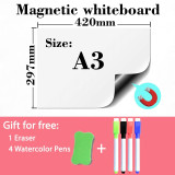 Magnetic Weekly Monthly Planner Table Dry Erase Whiteboard Fridge Sticker Bulletin Board 297MM*420MM Size Gift 4 Pen 1 Eraser