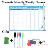 Magnetic Weekly Monthly Planner Table Dry Erase Whiteboard Fridge Sticker Bulletin Board 297MM*420MM Size Gift 4 Pen 1 Eraser