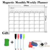 Magnetic Weekly Monthly Planner Table Dry Erase Whiteboard Fridge Sticker Bulletin Board 297MM*420MM Size Gift 4 Pen 1 Eraser