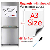 A3 Size Magnetic Whiteboard Fridge Sticker Dry Erase White Boards School Home Office Kitchen Message Board Gift 1Black Pen
