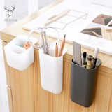 Creative Pasteable Pen Holder Desktop Storage Boxes Desk Pen Pencil Organizer Office Sundries Storage School Stationery Holders