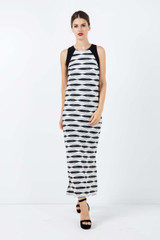 Sleeveless Print Maxi Dress with Side Slits